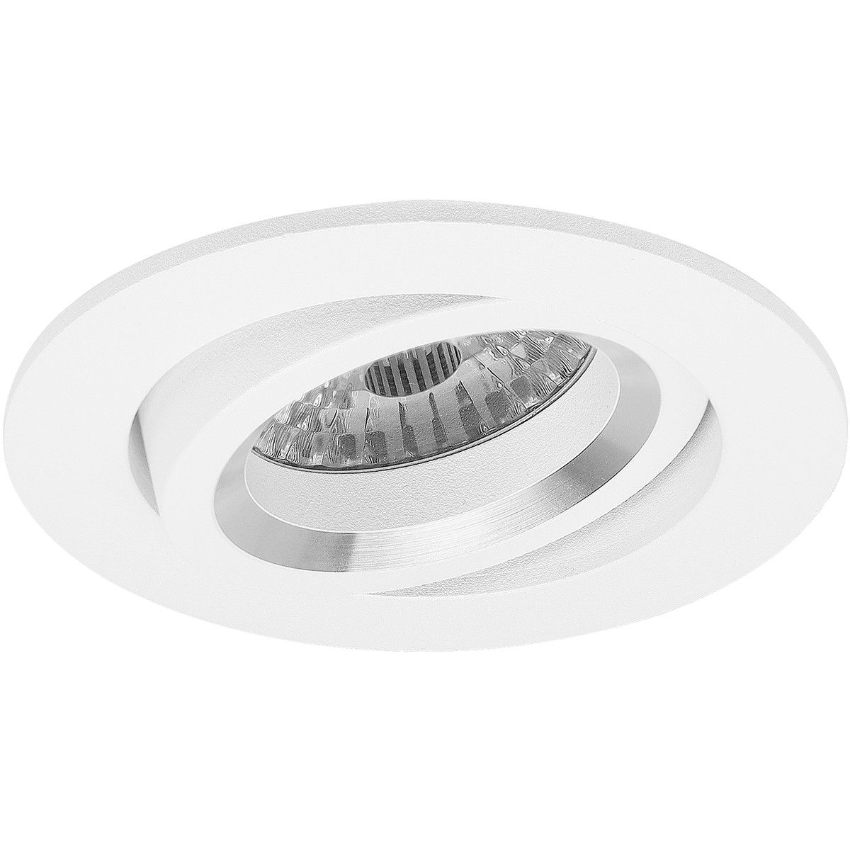 BES LED Spot Armatuur GU10 - Pragmi Aerony Pro - Inbouw Rond - Mat Wit - Aluminium - Kantelbaar - Ø82mm