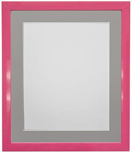 FRAMES BY POST 0.75 Inch Roze Fotolijst met Donkergrijs Mount 14 x 11 Afbeeldingsgrootte 10 x 8 Inch Plastic Glas