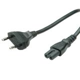 Value Euro stroomkabel, 2 polig noir 1,8m
