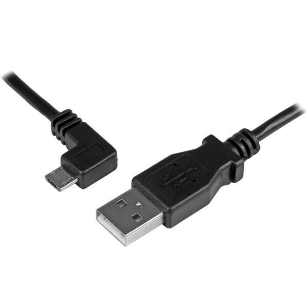 StarTech.com 1 m Micro-USB oplaad en sync kabel M/M Micro-USB  haaks naar links  30/24AWG