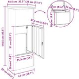 vidaXL Wandbrievenbus Roestvrij staal 44.5 x 29 x 110.5 cm