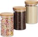 Merkloos Relaxdays Voorraadpotten Glas - Set van 3 - 800 ml - Bamboe