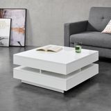 en.casa Salontafel Annaba vierkant 75x75x35,5 cm wit