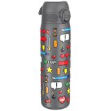 ION8 Lichtgewicht Stalen Kinderwaterfles, 400 ml/13 oz, Zonder Isolatie, Lekvrij, Makkelijk te Openen, Veilige Vergrendeling, Vaatwasserbestendig, Flipdop, Draaggreep, Duurzaam, Gamer