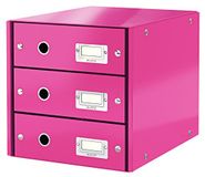 Leitz Ladekast, 3 Laden, A4, Click And Store, 60480023 - Roze