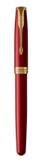 Parker Sonnet stylo plume | laqué rouge avec garniture dorée | plume moyenne | coffret cadeau