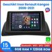 Awesafe Autoradio 9 pouces - Convient pour Renault Kangoo 2008 à 2021 - Android 15.0 - Apple Carplay & Android Auto sans fil - RAM 6 Go + ROM 128 Go - Processeur 8 cœurs - Bluetooth & Wifi - Navigation GPS