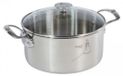 OEM Schmortopf met deksel, roestvrij staal, 6 liter, zilverkleurig