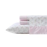 Laura Ashley - Lakenset, ademend percal katoenen beddengoed, 200 draadtelling, diepe zak, chique woondecoratie (Lynda Pink, Queen)