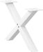Pieds de table basse 2 pièces en forme de X 50x(30-31) cm acier blanc