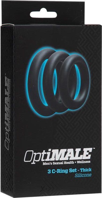 OptiMALE Driedelige cockring set - Dik - Zwart