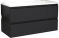 Boss & Wessing Badkamermeubel boss & wessing pepper acryl wastafel twee kraangaten 100x55x46 cm mat zwart