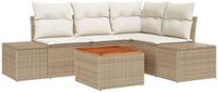 vidaXL Tuinbank Set 2 zitplekken Beige en wit Polyrattan