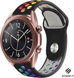 Strap-it Samsung Galaxy Watch 3 sport band 41mm - zwart/kleurrijk