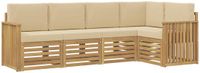 vidaXL - Buiten - bank - set - 5 - st - Wit - en - Beige - Polyester