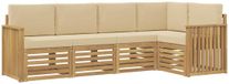 vidaXL - Buiten - bank - set - 5 - st - Wit - en - Beige - Polyester