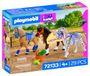 PLAYMOBIL I Love Horses 72133 Drie verzamelpaarden set met dekens, zadels, voer en poetsaccessoires, voor kinderen vanaf 4 jaar