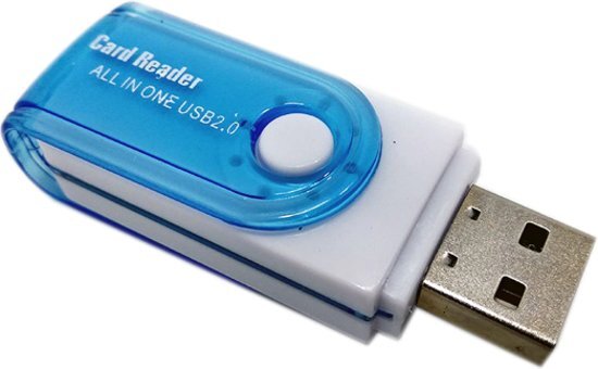 NedRo Multifunctionele USB Kaartlezer 4 in 1 USB 2.0 M2 SD SDHC SD TF Geheugenkaart Smart Reader - Blauw