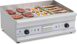 Royal Catering Elektrische bakplaat - 75 cm - geribbeld - 2 x 3200 W