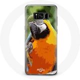 Maniacase Hoesje voor Samsung Galaxy S8 Plus Aras Papegaai Oranje Groen