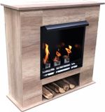Ethanol fireplace and gel fireplace model 001B, oak, light-coloured, including set of 27 parts