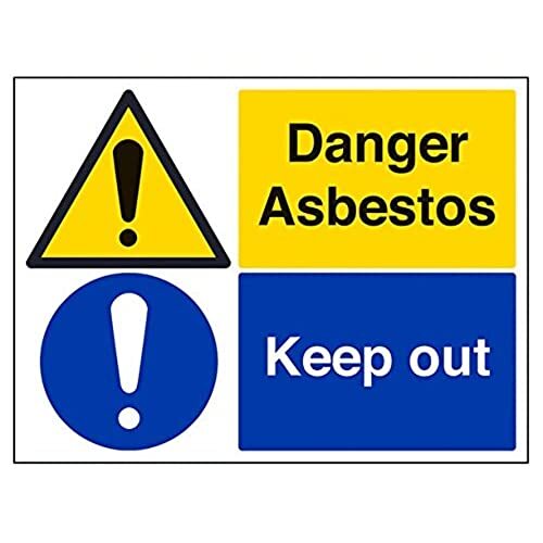 V Safety VSafety Danger Asbestos Keep Out waarschuwingsbord - 400mm x 300mm - Zelfklevende Vinyl