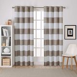 Exclusieve Exclusive Home Curtains Exclusieve gordijnen, surfside, katoen, gestreept, raamgordijn, paar, 213,36 x 137,16 x 0,254 cm, taupe