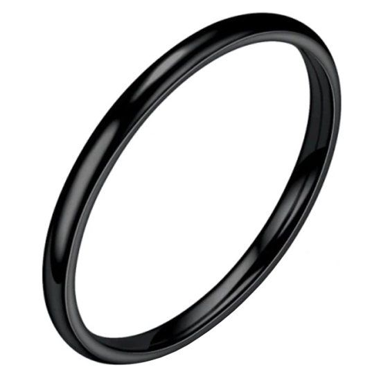LGT JWLS LGT Jewels Smalle Stalen Ring Zwart 2mm-19mm