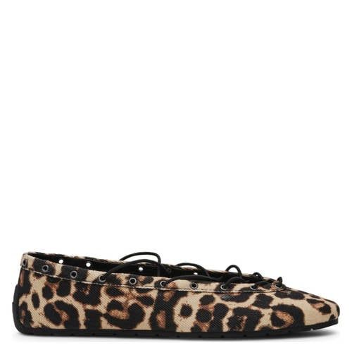 Steve Madden Pointe ballerina's met panterprint beige/zwart