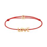 Echtzeit Puffy Love Letters Bracelet - 21 cm, Gold/Silver with Various Colors - Adjustable Fabric Bracelet with Stainless Steel Letters - Water-Resistant & Hypoallergenic Jewelry