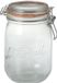 Le Parfait Voorraad/weckpot - 3x - glas - transparant - 17,6 x 8,5 cm - 1 L