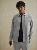 Next - Heren - Jersey keperstof Overshirt met drukknopen - Grijs