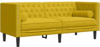 vidaXL Chesterfield Tweezitsbank Fluweel Geel