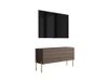 3xE living Meuble TV 100 cm, chêne Dunin, pieds droits dorés