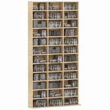 Homcom CD-opbergkast - MDF - 102x23,5x195cm - Eikenhout