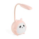 Back2Fun - Oplaadbare ledlamp voor kinderen met flexibele hals en drie verlichtingsmodi, kinderdesign van Panda, 4 uur looptijd, roze
