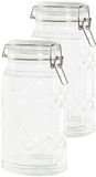 Item International Voorraadpot / keuken voedsel opslag pot - 3x stuks - 960 ml - glas - metalen beugelsluiting