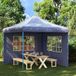 Prolenta Maison Exclusive Partytent zijwanden, 2 stuks met raam, PE, blauw