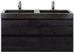 BES LED Maxx XL Badmeubelset 120 cm - Black Oak - Wastafel Lucca Dubbel 2 Kraangaten