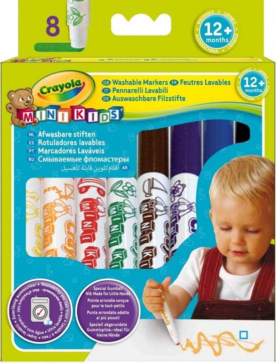 Crayola Mini Kids - Viltstiften - 8 Viltstiften Voor Kinderen - Veilig En Wasbaar