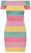 Elila Robe à épaules dénudées à smocks, manches courtes, multicolore, S, femme
