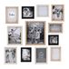 The Home Deco Factory HD4228 Cadre Photo Multiple Pele-Mele 12 Vues Deco Souvenirs, Bois-MDF, 22,5x2x27,5 cm Beige/Crème/Noir