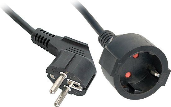 LINDY 30244 Stroom Verlengkabel Zwart 3 m H05VV-F 3G 1,5 mm²