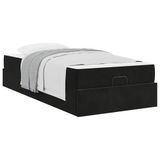 vidaXL Cadre de lit avec matelas, noir, 80 x 200 cm, velours