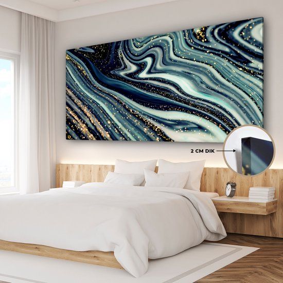 OneMillionCanvasses Canvas Schilderij 160x80 cm - Marmer Look Abstract - Multicolor