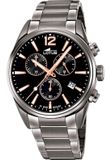 Lotus Herenhorloge 18682/2 Analoog Staal Grijs Zwart Chronograaf