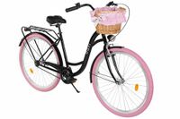 Davi Lila Stadsfiets 28 inch 1 versnelling Terugtraprem/V-brake Lage instap Zwart/Roze