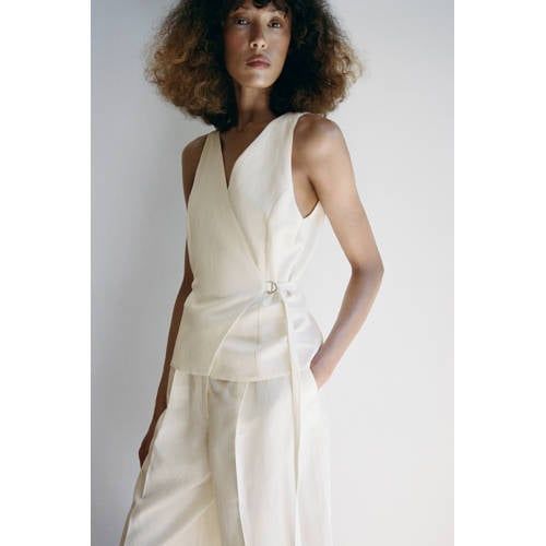 Mango Jumpsuit met Linnen - Ecru