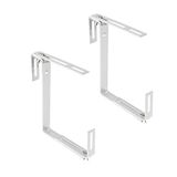 Xclou Bloembakhouder zonder boren, balkonbakhouder in wit, haken en houders, 18,5 x 4,5 x 17 cm, wit