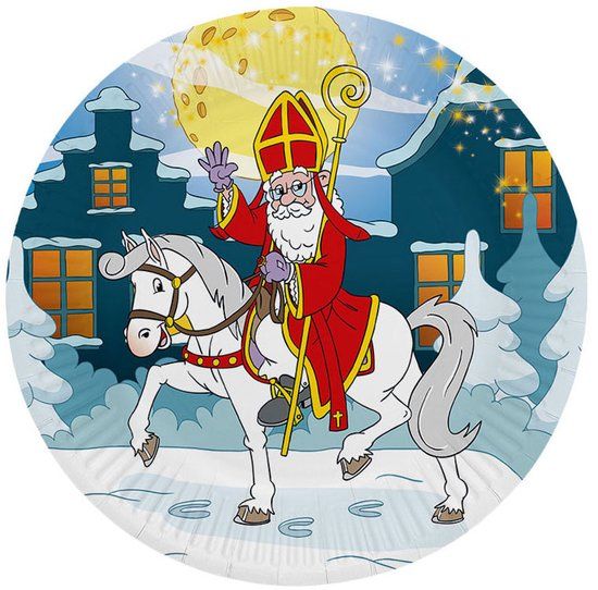 Globos Bordjes Sinterklaas & Ozosnel Cartoon (8st)